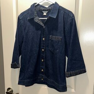 Christopher & Banks Dark Blue Jean Jacket
